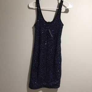 Express Blue sequins dress